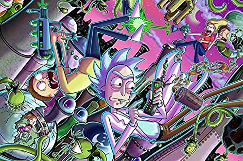Buyartforless TV-Poster, Motiv Rick and Morty Chaos, 36 x 24 cm, Animiertes Cartoon-Poster, Dekorativer Akzent, Mehrfarbig von Buyartforless