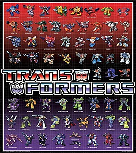 The Transformers Cast 59 Figuren, 91 x 61 cm, Kunstdruck, Poster, Wanddekoration, Film TV-Serie Science Fiction von Buyartforless