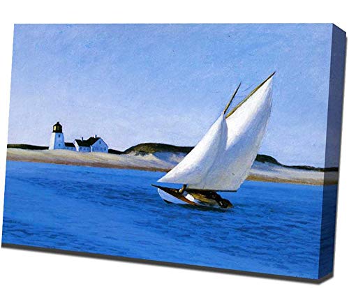 buyartforless Edward Hopper, Kunstgemälde, Reproduktion, Leinwand, Motiv Long Leg, 40,6 x 30,5 cm, Blau von Buyartforless