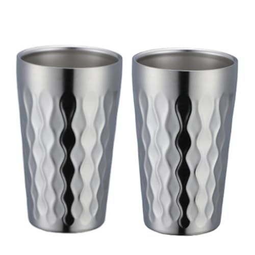 10oz Edelstahl Becher Set, 2 Stück Doppelwandiger Metallbecher, Silber Vakuum Stapelbar Isolierte Tragbare Trinkbecher Unzerbrechliche Gläser, für Zuhause Outdoor Restaurant von Buyer Star