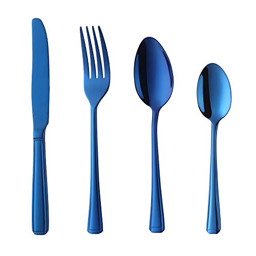 Buyer Star 16-teiliges Besteckset Blau, Blue Cutlery Set Stainless Steel für 4 Personen von Buyer Star