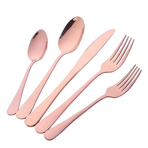 Buyer Star 20-teiliges Besteckset Servieren für 4 Personen, Besteck Edelstahl Roségold Geschirrset für Küchen Restaurants bar von Buyer Star