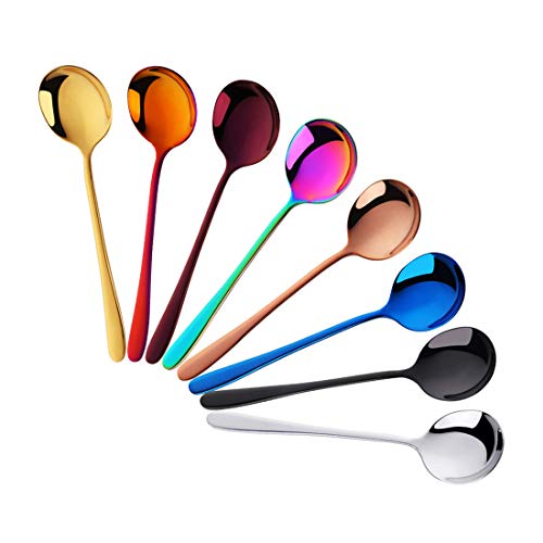 Buyer Star Esslöffel Dessert Dinner Spoon, 8 Mix Color, Service in Küche Restaurant Cafe Bar von Buyer Star