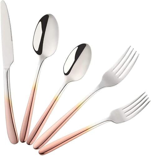 Edelstahl Besteck Set Geschirr Messer Gabel Löffel Teelöffel Käufer Stern Küchenbesteck Multicolor Farbverlauf Rose Gold Silberbesteck Set für 4 Edelstahl Besteck Set Geschirr Messer Gabel Löffel Teelöffel Käufer Stern Küchenbesteck Multicolor Farbverlauf Rose Gold Silberbesteck Set für 4 von Buyer Star