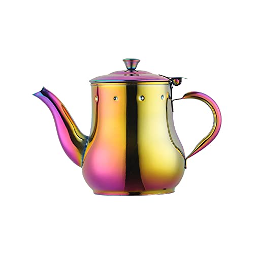 Edelstahl Teekanne Regenbogen mit Teeaufgussfilter Servierkanne Wasser Kaffeemaschine Ölkanne 500ml Buyer Star，Spiegelpoln von Buyer Star