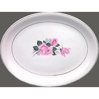 Vintage Barratts Btt53 Ovale Servierplatte. Delphin Aus Weißer Keramik, Hergestellt in England von BuyfromGroovy