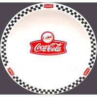 Vintage Gibson Designs Coca-Cola Town Square Umrandeter Salatteller. Red Cola Girlande von BuyfromGroovy