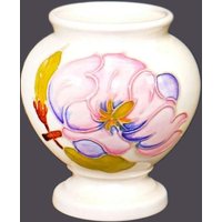 Vintage Moorcroft Hibiscus Kleine, Handbemalte Vase Made in England von BuyfromGroovy