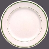 Vintage Newport Pottery Salat Platte Grüner Streifen Vitrfied Hotelware England von BuyfromGroovy