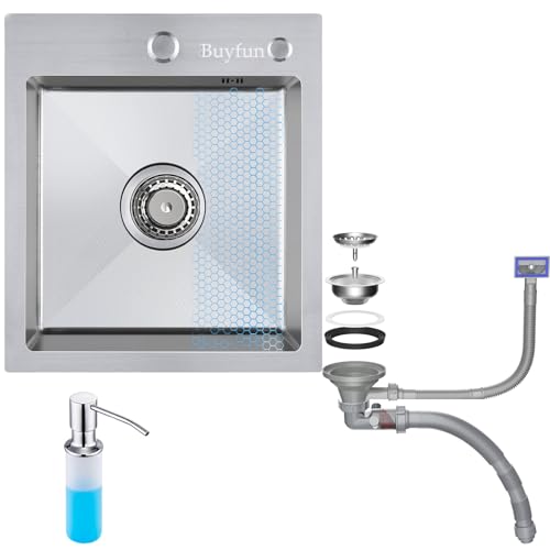 Edelstahl Küche Spülbecken, 40x45 cm Spülbecken Küche Waschbecken 1 Becken Spüle mit Honigwabengeprägter, Kratzfester Oberfläche inkl Europäischer Standard-Siphon Montageart: Einbau oder Unterbau Edelstahl Küche Spülbecken, 40x45 cm Spülbecken Küche Waschbecken 1 Becken Spüle mit Honigwabengeprägter, Kratzfester Oberfläche inkl Europäischer Standard-Siphon Montageart: Einbau oder Unterbau von Buyfun