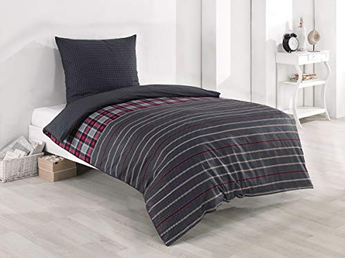 Buymax® Bettwäsche 155x220 100% Baumwolle 4-Teilig Bettbezug - Bettwäsche-Sets 155 x 220cm mit 2 mal Kissenbezüge 80x80cm, ÖKO-TEX Renforcé-Bettdeckenbezüge Set mit Reißverschluss von Buymax