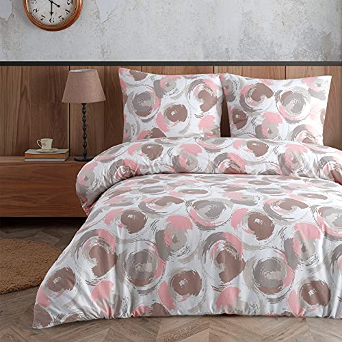 Buymax® Bettwäsche 200x220 100% Baumwolle 3-Teilig Bettbezug - Bettwäsche-Sets 200 x 220cm mit 2 mal Kissenbezüge 80x80cm, ÖKO-TEX Renforcé-Bettdeckenbezug Set mit Reißverschluss von Buymax