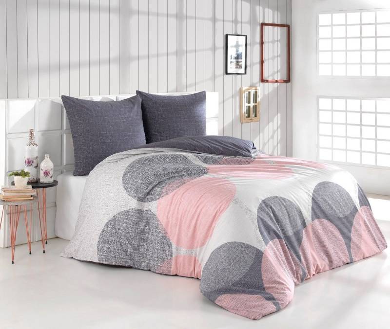 Buymax Bettwäsche Wendebettwäsche, Bettbezug-Set, 100% Baumwolle Renforce, 3 teilig, 200x220 cm, Reißverschluss, hochwertig, Blau, Weiß von Buymax