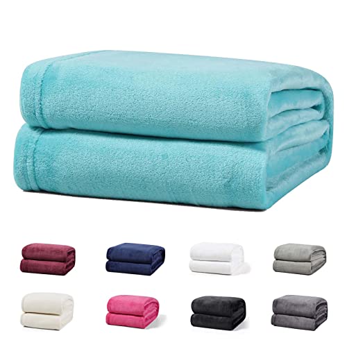 Buymax Flauschige Kuscheldecke XXL 220x240 cm Fleece-Decke Super Flausch 1385 Gramm Überwurf Sofadecke Tagesdecke Wohndecke Wohnzimmerdecke Sofaüberwurf Uni Einfarbig, Farbe Petrol von Buymax