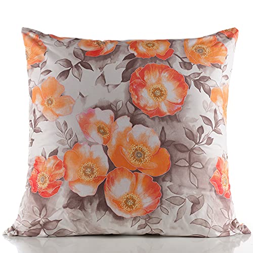 Kissenbezug Kissenhülle Kopfkissenbezug Pillow Cover Pillowcase 40x40 40x60 40x80 50x50 80x80 2er-Set Doppelpack 100% Baumwolle, Farbe: Orange Braun, (Größe: 40 x 40 cm) von Buymax