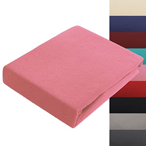 Spannbettlaken 90x200-100x200 cm Thermo Fleece Winter Flausch Bettlaken Spannbetttuch Weich Gemütlich Microfaser Teddyflausch, Farbe Rosa von Buymax