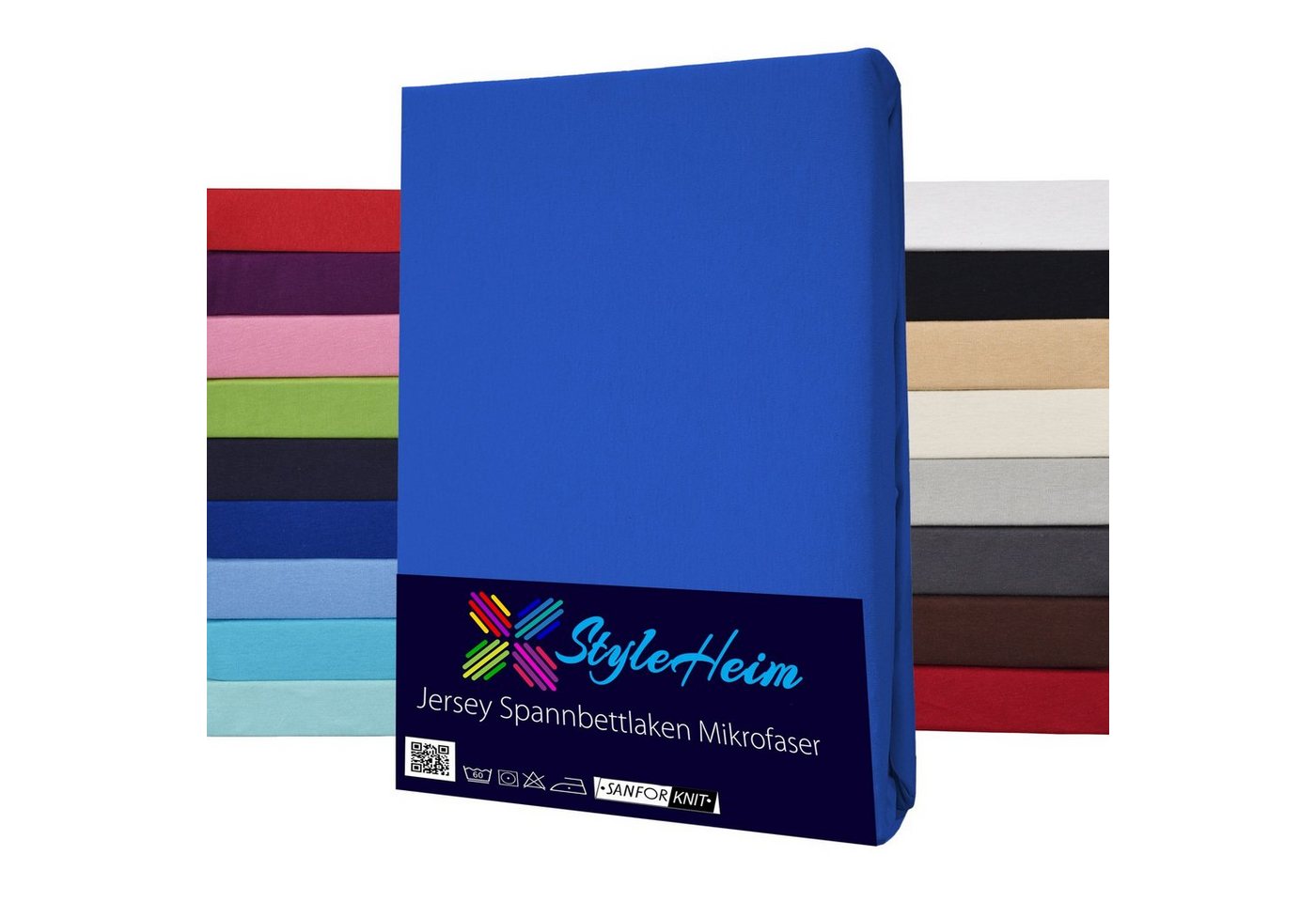 Spannbettlaken Style Heim, Buymax, Microfaser-Jersey, Gummizug: Rundumgummizug, Jersey Microfaser Spannbettlaken 100% Polyester in verschiedenen Größen und Farben von Buymax