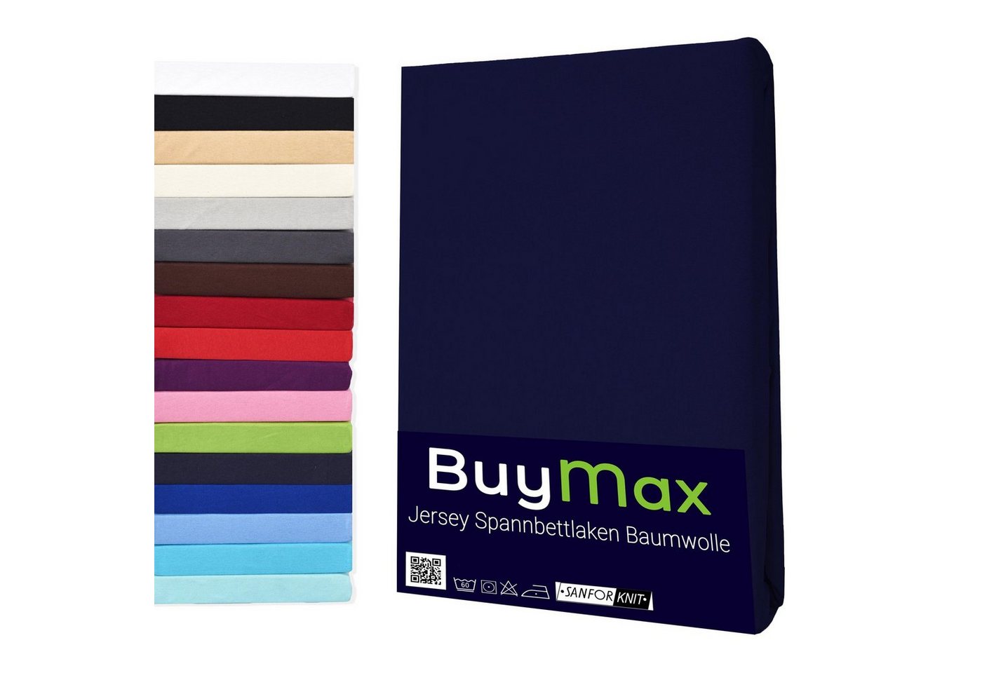 Spannbettlaken StyleHeim, Buymax, Jersey, Gummizug: Rundumgummi, Spannbettlaken Jersey aus 100% Baumwolle, Pflegeleicht und Atmungsaktiv mit Rundumgummi in Verschiedenen Farben und Größen von Buymax