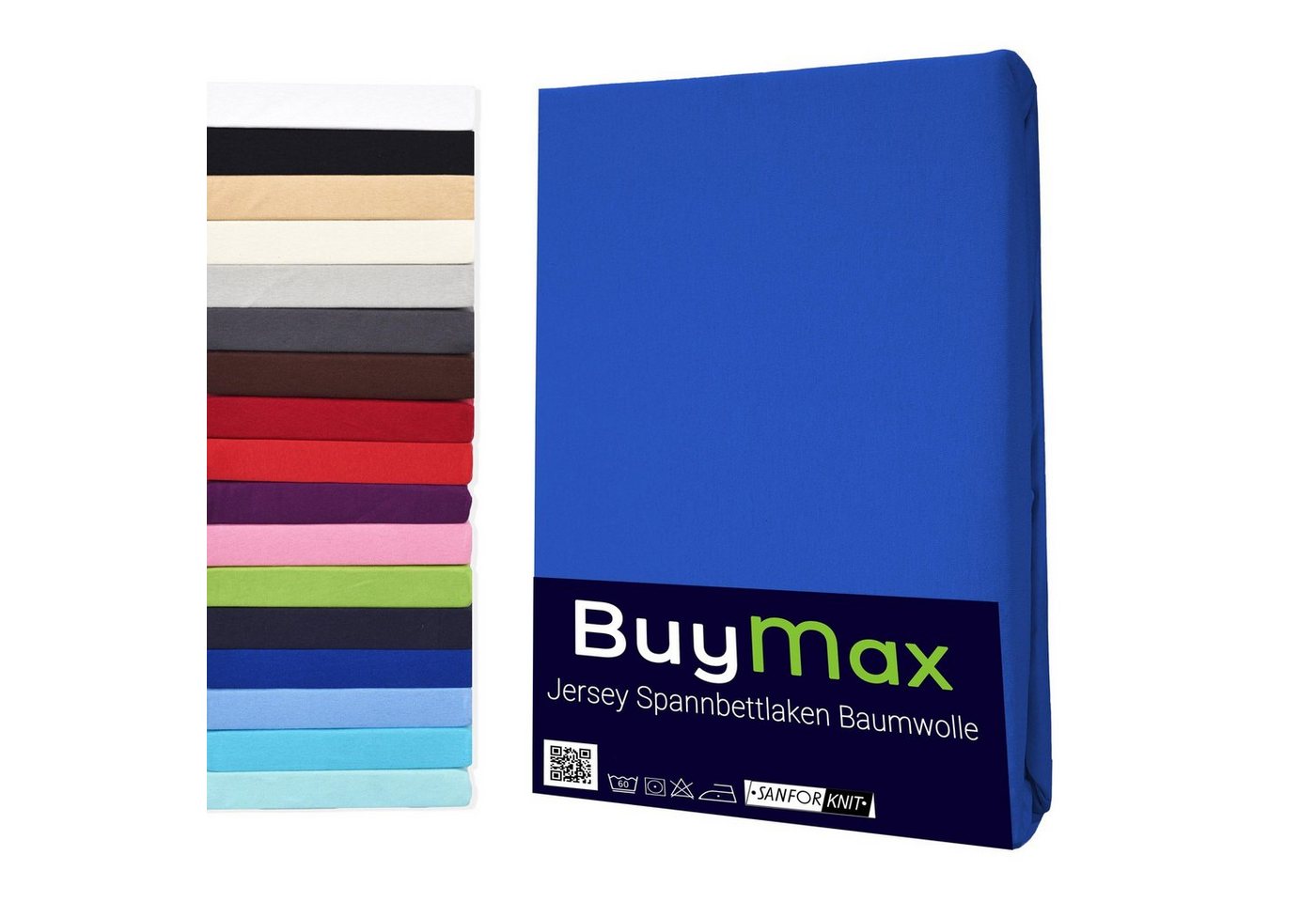 Spannbettlaken StyleHeim, Buymax, Jersey, Gummizug: Rundumgummi, Spannbettlaken Jersey aus 100% Baumwolle, Pflegeleicht und Atmungsaktiv mit Rundumgummi in Verschiedenen Farben und Größen von Buymax