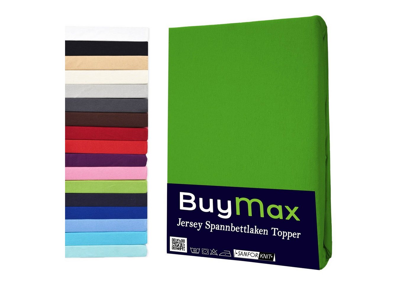 Spannbettlaken Topper, Buymax, Jersey, Gummizug: Rundumgummi, 100% Baumwolle aus Jersey Stoff, Pflegeleicht und Atmungsaktiv mit Rundumgummi für Topper bis 9 cm Höhe in Verschiedenen Farben und Größen von Buymax