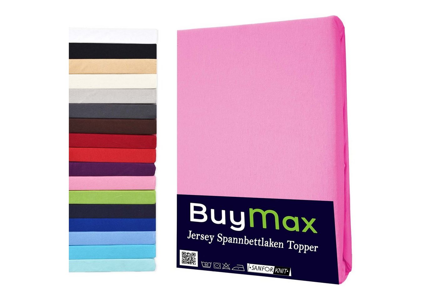 Spannbettlaken Topper, Buymax, Jersey, Gummizug: Rundumgummi, 100% Baumwolle aus Jersey Stoff, Pflegeleicht und Atmungsaktiv mit Rundumgummi für Topper bis 9 cm Höhe in Verschiedenen Farben und Größen von Buymax