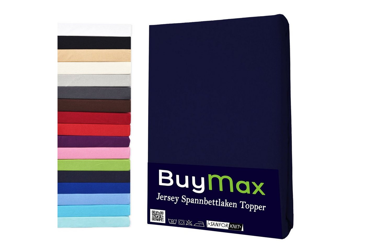 Spannbettlaken Topper, Buymax, Jersey, Gummizug: Rundumgummi, 100% Baumwolle aus Jersey Stoff, Pflegeleicht und Atmungsaktiv mit Rundumgummi für Topper bis 9 cm Höhe in Verschiedenen Farben und Größen von Buymax