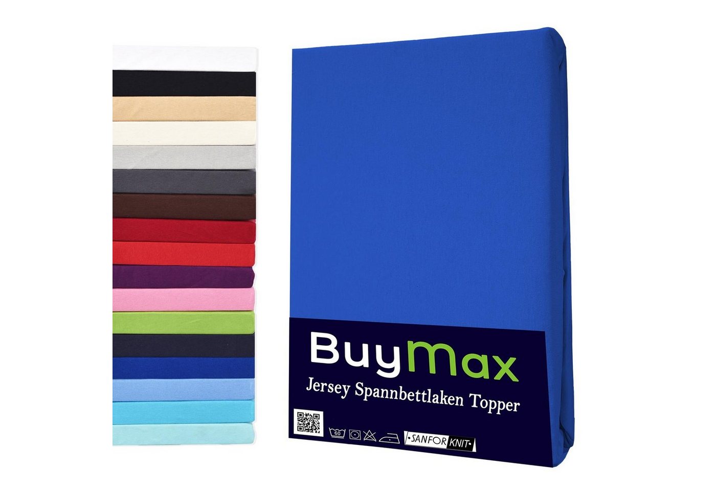 Spannbettlaken Topper, Buymax, Jersey, Gummizug: Rundumgummi, 100% Baumwolle aus Jersey Stoff, Pflegeleicht und Atmungsaktiv mit Rundumgummi für Topper bis 9 cm Höhe in Verschiedenen Farben und Größen von Buymax