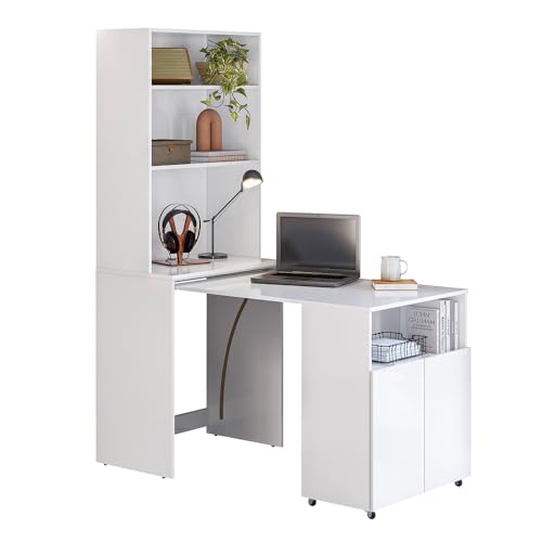 Buyqualia - Schreibtisch mit Ablage unten - Multifunktionaler Arbeitstisch in Weiß Buyqualia - Schreibtisch mit Ablage unten - Multifunktionaler Arbeitstisch in Weiß von Buyqualia