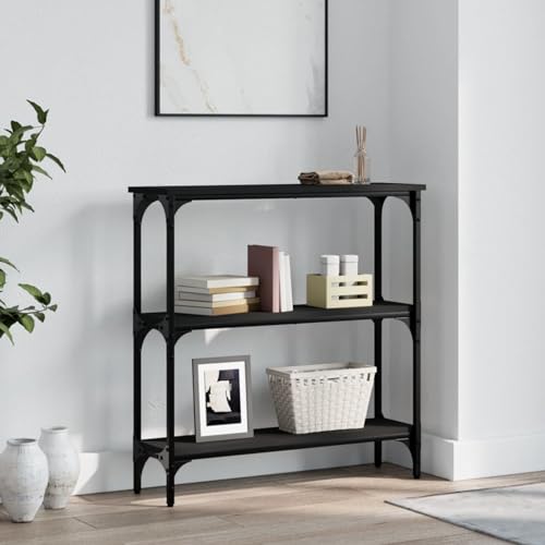 Buzaza Konsolentisch Console Table Sideboard Flur Konsolenschrank Flur Tisch Konsolentische FüRs Wohnzimmer Schwarz 75x22,5x75 cm Holzwerkstoff von Buzaza
