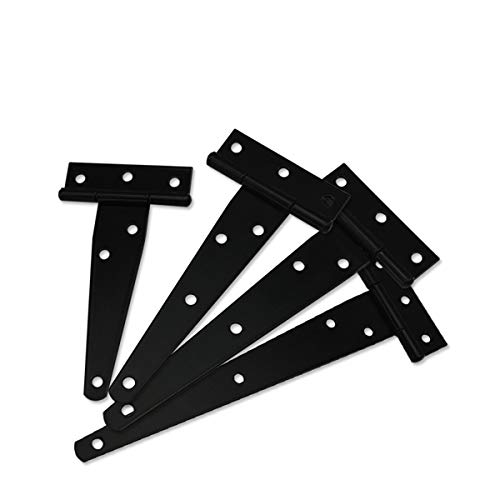 2 Paar T-Scharniere, 150 x 70 x 25 mm, Scharnier aus Eisen mit Schrauben, für Türen, Holzkisten – Standard Schwarz von Buzz