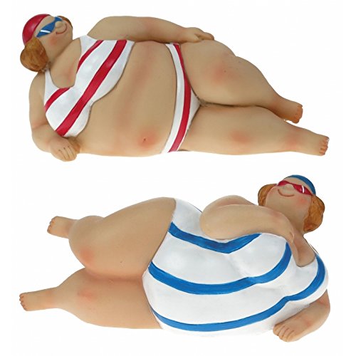 Big & beautiful Paar Fat Strand Lady liegend Schwimmer – Badezimmer Ornaments – Humorvolle Badenden Paar Figuren – 13 cm Big & beautiful Paar Fat Strand Lady liegend Schwimmer – Badezimmer Ornaments – Humorvolle Badenden Paar Figuren – 13 cm von Buzz