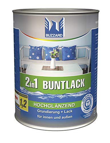 Buzzard Buntlack 750 ml/hochglänzend Farbe RAL 7001 (Silbergrau) von Buzzard