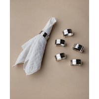 6 Vintage Chrome Napkin Rings - Italy 1970S Timeless Design, Simple Form With Detail Noble Table Decoration, Elegant Gift Idea von BuzziDining