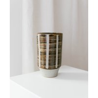 Vintage Studio Ceramic Vase - Relief Brown Beige Mid Century Design 1960S von BuzziDining