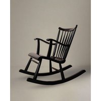 Vintage Ilmari Lappalainen For Asko Rocking Chair - Timeless Classic Shape Armchair Swinging Scandinavian Mid Century Design 1960S von BuzziGang