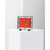 Vintage Mantel Clock - Red Enameled Metal Ddr Veb Mcm 1960S Postmodern Memphis Style Rectangular Desk Vintage Vintage Mantel Clock - Red Enameled Metal Ddr Veb Mcm 1960S Postmodern Memphis Style Rectangular Desk Vintage von BuzziGang