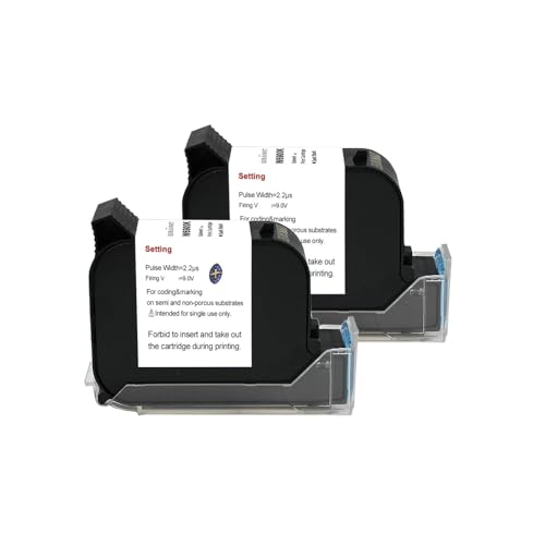Druckertintenpatrone W6900K, kompatibel mit HP 12,7 mm, wasserfest, A-Level-Tinte, lösungsmittelbasierte Tinten, schnelltrocknend, Handheld-Tintenstrahldrucker, Heimdrucker, Druckerersatzteile,(2) von Bvhklxseb