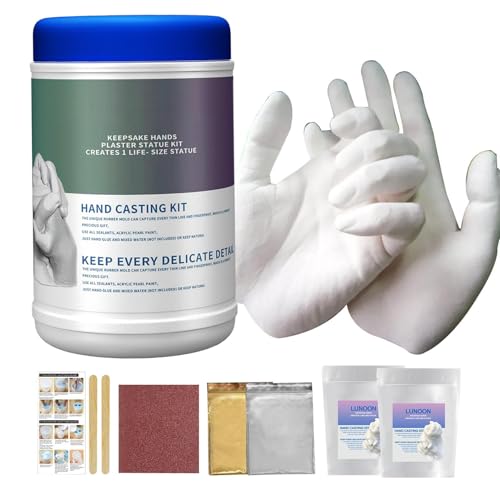 Bvizyelck Handabdruck Set Für Paare Gipsabdruck Set Hände Paar Familie Handabformset Aus Gips Für Erwachsene Partner Und Pärchen Geschenke Für Frauen Und Männer Alginat Gibsabdruckset Gipshandabruck von Bvizyelck