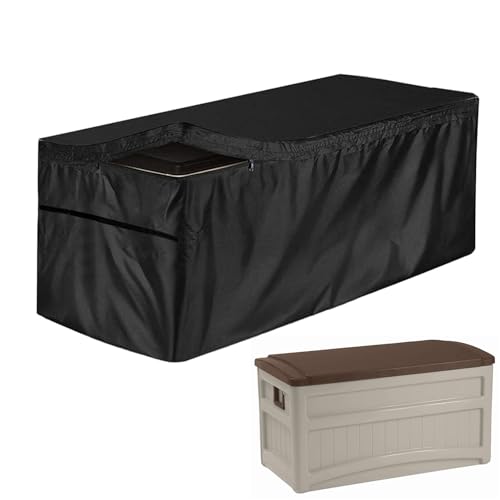 Abdeckung Für Aufbewahrungsboxen Schutzhülle Kissenbox Gartenbox Abdeckung Wasserdicht Gartentruhe Schutzplane Abdeckhaube Witterungsbeständig Ani-UV Auflagenbox Schutzhülle Gartenmöbel Abdeckplane von Bvizyelck