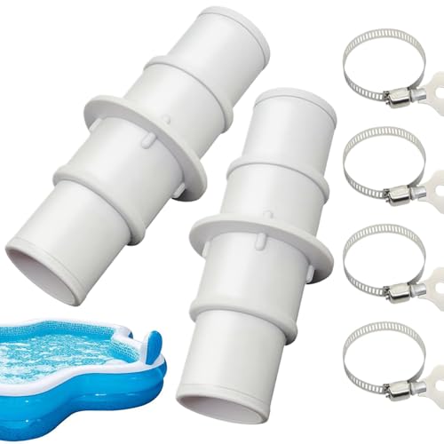 Bvizyelck 2 Stück Pool Schlauchverbinder Pool Schlauchadapter Mit 4 Schlauchschellen Poolschlauch Verbinder Pools Anschlussset Für Poolschläuche, Schlauchverbinder Doppelschlauchtülle von Bvizyelck