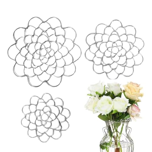 Bvizyelck 3 Stück Blumenstielhalter Blumenretter Stielhalter Blumenfrosch Draht Blumenarrangement Werkzeug Blumengitter Arranger Halter Blumen Runddraht Blumen Arrangement Werkzeug Für Vasen von Bvizyelck