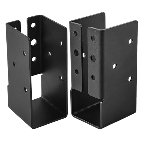 Bvizyelck 50x100 mm Balkenschuh, Versteckte Terrassengeländer Verbinder, Hochbelastbarer Balkenstabilisator 2er-Set Für Trägerstütze Treppengeländer Zaun Schaukel Spielplatz Pergola von Bvizyelck