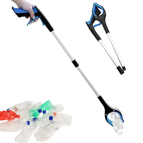 Bvizyelck 83cm Faltbare Greifer Aluminium Müllzange Greifzange Für Senioren Drehbar Müllgreifer Mit Langer Greifarm Greif Werkzeug Mit Magnetspitzen Handgreifer Für Die Müllabfuhr, Abfallsammlung von Bvizyelck