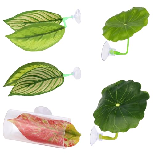 Bvizyelck Betta Bett,5 Stück Verstellbare Betta Blatt Hängematte Spielzeug Set - Dekoratives Versteck Für Zwerggarnelen Prachtschmerlen Süßwasser Krabben Clownwelsen Zucht Und Schlafplatz von Bvizyelck