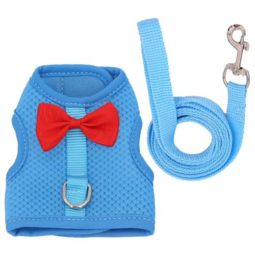 Bvizyelck Guinea-Geschirr, atmungsaktiv, für Kleintiere, Kaninchen-Outfit, Westengeschirr und Leinen, ausbruchsicher, leicht, Hasengeschirr-Set für Kätzchen von Bvizyelck