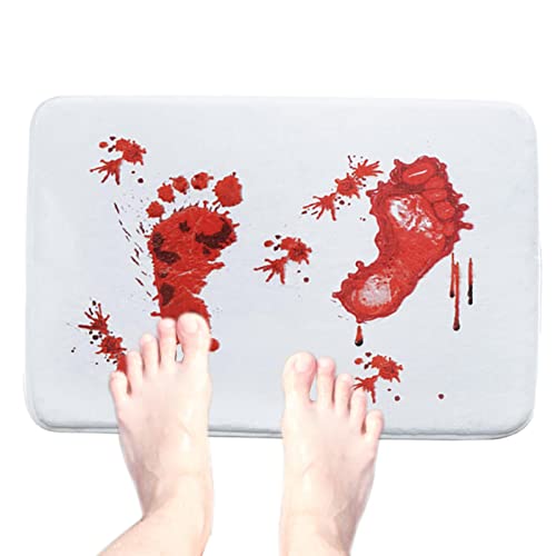 Bvizyelck Halloween Badematte Blut Badezimmerteppich Rutschfester Waschbar Badematte Maschinenwaschbar Badteppich Absorbierender Badvorleger Duschmatte Blutigers Teppich Für Badezimmer, Toilette von Bvizyelck