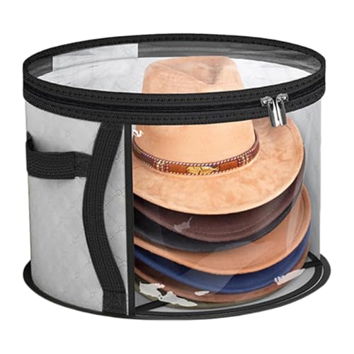 Bvizyelck Hut Aufbewahrungsbox Mit Deckel Hutschachtel Rund Tragbarer Hutkoffer Mit Tragegriff Faltbare Hutboxen Kuscheltier Aufbewahrungsbox Hut Organizer Box Reise Hutbox Für Männer & Frauen von Bvizyelck
