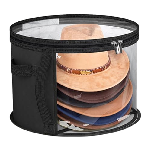 Bvizyelck Hut Aufbewahrungsbox Mit Deckel Hutschachtel Rund Tragbarer Hutkoffer Mit Tragegriff Faltbare Hutboxen Kuscheltier Aufbewahrungsbox Hut Organizer Box Reise Hutbox Für Männer & Frauen von Bvizyelck
