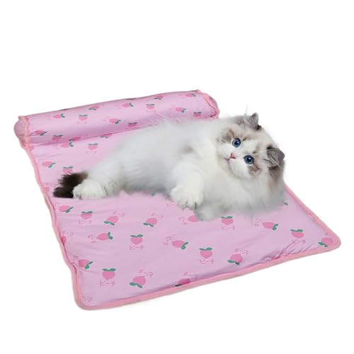 Bvizyelck Kühlbett Für Katzen/Hunde Selbstkühlend Hundekühlmatte & Katzenkühldecke Waschbare Atmungsaktive Katzen Kühlmatte Sommer Kühlkissen Für Haustiere Innen Outdoor Kühle Unterlage Für Hunde von Bvizyelck
