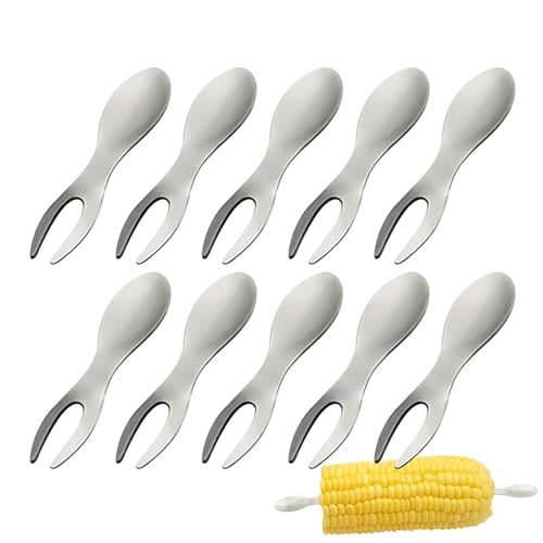 Bvizyelck Maiskolben Halter | 10 Stücke Mais Spieße Halterung,Spritzschutz Gabel für Grillen Kochen Küche Haushalt Outdoor Barbecue von Bvizyelck